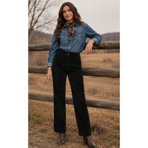 Pendleton Vintage Black Leather Suede Pants 10